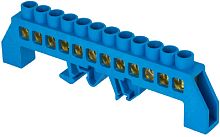 Шина изолированная тип "Стойка" EKF PROxima N "ноль" ШНИ-6х9-12-КС-С 12 групп синий картинка 